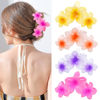 Picture of Colorful Hawaiian Flower Hair Clips for Women - Large Non-Slip Claw Clips with Strong Hold, Beach Hair Accessories for Thick Hair