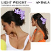 Picture of ANBALA Hair Clip, 4PCS Flower Design Plumeria Hair Clips, Large Non-Slip Strong Hold Claw Clips for Thick Hair, Beach Hair Accessories for Women Girls (Purple)