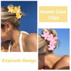 Picture of 4PCS Hawaiian Plumeria Large Claw Clips for Women - Non-Slip Strong Hold Flower Hair Clips for Thick Hair (Colorful)