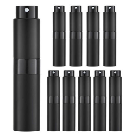 Picture of Tekson 10PCS 8ML Perfume Atomizer Travel, Refillable Cologne Containers, Dispenser Spray Empty Bottle for Mini Sprayer Size (black)