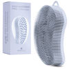 Picture of MainBasics Exfoliating Silicone Body Scrubber Pro 2-in-1 Shower Scrubber for Body, Silicone Loofah and Body Massager (Light Blue, Body + Massage)