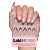 Picture of Glamnetic Press On Nails - Chocolat | Semi-Transparent Dark Brown French Tip Short Almond False Nails, Reusable Stick On Fake Nails with Glue | Salon Quality | 15 Sizes - 30 Nail Kit