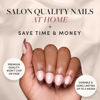 Picture of Glamnetic Press On Nails - Chocolat | Semi-Transparent Dark Brown French Tip Short Almond False Nails, Reusable Stick On Fake Nails with Glue | Salon Quality | 15 Sizes - 30 Nail Kit