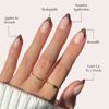 Picture of Glamnetic Press On Nails - Chocolat | Semi-Transparent Dark Brown French Tip Short Almond False Nails, Reusable Stick On Fake Nails with Glue | Salon Quality | 15 Sizes - 30 Nail Kit