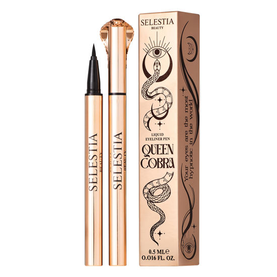 Picture of SELESTIA BEAUTY Liquid Eyeliner Pen Queen Cobra - Long-Lasting & Waterproof Eyeliner Pencil - Black Eyeliner Liquid Liner for All Day Wear - 0.016 Fl Oz