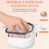Picture of Nail Soaking Bowl, Soak Off Gel Polish Dip Powder Remover Hand Acetone Nail Soak Off Bowl Manicure Bowl with Triangle Cuticle Peeler and Stainless Steel Cuticle Pusher Nail Art Tool (Black-3PCS Set)