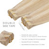 Picture of WENNALIFE Tape in Hair Extensions Human Hair, 20pcs 50g 14 inch Dirty Blonde Highlighted Bleach Blonde Remy Hair Extensions Straight Human Hair Tape in Extensions Skin Weft Tape Extensions Human Hair