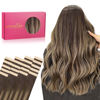 Picture of WENNALIFE Tape in Hair Extensions Human Hair, 20pcs 18 inch 50g Balayage Chocolate Brown to Honey Blonde Remy Tape Hair Extensions Real Human Hair Tape Extensions Coloured Hair Extensions