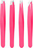 Picture of Tweezers Set, High Precision Stainless Steel Eyebrow Tweezers for Facial Hair, Inward Growing Hair and Splinter Remover Kit, Suitable for Women and Men, 4-Piece Set. (pink)