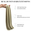 Picture of DOORES Hair Extensions Tape in Human Hair, Light Brown Highlighted Medium Blonde 14 Inch 50g 20pcs, Remy Hair Straight Natural Hair Remy Straight Hair