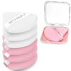 Picture of CUPID CARE 6 Pcs Triangle Powder Puff with 2 Travel Cases, Setting Powder Puffs for Face Powder and Foundation, Velour Makeup Puff for Loose Powder Body Powder, Skin-Friendly, Beauty Makeup Tools