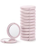 Picture of Getinbulk Compact Mirror Bulk, Pack of 12 Double-Sided 1X/2X Magnifying Metal Makeup Mirrors(Round, Pink Marshmallow)