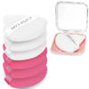 Picture of CUPID CARE 6 Pcs Powder Puff with 2 Travel Cases, Setting Powder Puffs for Face Powder and Foundation, Velour Makeup Puff for Loose Powder Body Powder, Skin-Friendly, Beauty Makeup Tools-White/Red
