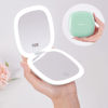 Picture of Mocado Compact LED Travel Makeup Mirror - 4 Inches 1X/10X Magnification Travel Mirror with Light Dimmable Double Sides Lighted USB Rechargeable Compact Mirror for Purse,Pocket,Travel(Powdery Green)