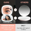Picture of Mocado Compact LED Travel Makeup Mirror - 4 Inches 1X/10X Magnification Travel Mirror with Light Dimmable Double Sides Lighted USB Rechargeable Compact Mirror for Purse,Pocket,Travel(Powdery Green)