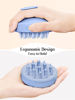 Picture of HEETA Hair Scalp Massager for Hair Growth, Shampoo Brush, Scalp Exfoliator with Soft Silicone Bristles, Scalp Scrubber for Dandruff Removal to Relieve Stress, Wet Dry Hair, Updated Material, Blue