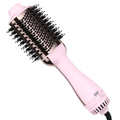 Picture of Hair Dryer Brush Blow Dryer Brush in One, 4 in 1 Styling Tools Blow Dryer with Ceramic Oval Barrel, Hair Dryer and Styler Volumizer, Hot Air Brush Hair Straightener Brush for All Hair Types
