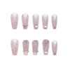 Picture of DANMANR Long Press on Nails Square French Fake Nails Full Cover Nude Acrylic False Nails for Women and Girls 24PCS (Multicolor Medium Coffin)