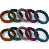 Picture of BAOLI 100PCS Seamless Hair Ties, Soft Ponytail Holders, Nylon Thick Hair Ties Bands, Large Hair Elastic Holder No Damage for Heavy Hair, 2 Inch in Diameter, 5 Colors with Gold Thread