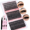 Picture of Focipeysa Eyelash Extension Kit 300pcs Lash Extensions 50D 70D 90D Eyelash Extension Fluffy Volume Lash Clusters 10-16mm DIY Lash Extension with Waterproof Lash Bond and Seal for Makeup