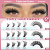 Picture of Focipeysa Eyelash Extension Kit 300pcs Lash Extensions 50D 70D 90D Eyelash Extension Fluffy Volume Lash Clusters 10-16mm DIY Lash Extension with Waterproof Lash Bond and Seal for Makeup
