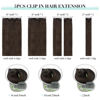 Picture of DOORES Clip in Hair Extensions Human Hair, 80g 5pcs Light Dark Brown 18 Inch Human Hair Extensions Clip in Remy Hair Extensions Natural Straight