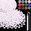 Picture of 1200PCS 6mm Resin Rhinestones in Bulk (White), Bedazzling Flatback Crystals for Crafts DIY Nail Decoration, Gems Charms for Tumbler Shoes Clothing Fabric with Pickup Pen and Tweezers