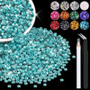 Picture of 5000PCS 3mm Resin Rhinestones in Bulk (Lake Blue/Aquamarine), Bedazzling Flatback Crystals for Crafts DIY Nail Decoration, Gems Charms for Tumbler Shoes Clothing Fabric with Pickup Pen and Tweezers