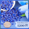 Picture of 1200PCS 6mm Resin Rhinestones in Bulk (Royal Blue), Bedazzling Flatback Crystals for Crafts DIY Nail Decoration, Gems Charms for Tumbler Shoes Clothing Fabric with Pickup Pen and Tweezers