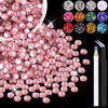 Picture of 1200PCS 6mm Resin Rhinestones in Bulk (Dark Pink), Bedazzling Flatback Crystals for Crafts DIY Nail Decoration, Gems Charms for Tumbler Shoes Clothing Fabric with Pickup Pen and Tweezers