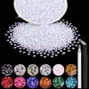 Picture of 5000PCS 2mm Resin Jelly Rhinestones in Bulk (White AB), Bedazzling Flatback Crystals Rhinestones for Crafting DIY Nail Decoration, Gems Diomand Charms for Tumbler Shoes Clothing Fabric