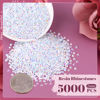 Picture of 5000PCS 2mm Resin Jelly Rhinestones in Bulk (White AB), Bedazzling Flatback Crystals Rhinestones for Crafting DIY Nail Decoration, Gems Diomand Charms for Tumbler Shoes Clothing Fabric