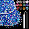Picture of 5000PCS 3mm Resin Jelly Rhinestones in Bulk (Dark Blue AB), Bedazzling Flatback Crystals Rhinestones for Crafting DIY Nail Decoration, Gems Diomand Charms for Tumbler Shoes Clothing Fabric