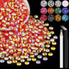 Picture of 2500PCS 5mm Resin Jelly Rhinestones in Bulk (Red AB), Bedazzling Flatback Crystals Rhinestones for Crafting DIY Nail Decoration, Gems Diomand Charms for Tumbler Shoes Clothing Fabric