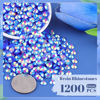 Picture of 1200PCS 6mm Resin Jelly Rhinestones in Bulk (Dark Blue AB), Bedazzling Flatback Crystals Rhinestones for Crafting DIY Nail Decoration, Gems Diomand Charms for Tumbler Shoes Clothing Fabric