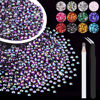 Picture of 5000PCS 3mm Resin Jelly Rhinestones in Bulk (Purplish Black AB), Bedazzling Flatback Crystals Rhinestones for Crafting DIY Nail Decoration, Gems Diomand Charms for Tumbler Shoes Clothing Fabric
