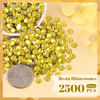 Picture of 2500PCS 5mm Resin Rhinestones in Bulk (Lemon Yellow), Bedazzling Flatback Crystals for Crafts DIY Nail Decoration, Gems Charms for Tumbler Shoes Clothing Fabric with Pickup Pen and Tweezers