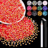 Picture of 5000PCS 3mm Resin Jelly Rhinestones in Bulk (Red AB), Bedazzling Flatback Crystals Rhinestones for Crafting DIY Nail Decoration, Gems Diomand Charms for Tumbler Shoes Clothing Fabric