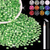 Picture of 4000PCS 4mm Resin Rhinestones in Bulk (Light Green), Bedazzling Flatback Crystals for Crafts DIY Nail Decoration, Gems Charms for Tumbler Shoes Clothing Fabric with Pickup Pen and Tweezers