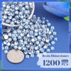 Picture of 1200PCS 6mm Resin Rhinestones in Bulk (Light Blue), Bedazzling Flatback Crystals Rhinestones for Crafting DIY Nail Decoration, Gems Diomand Charms for Tumbler Shoes Clothing Fabric