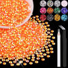 Picture of 4000PCS 4mm Resin Jelly Rhinestones in Bulk (Orange AB), Bedazzling Flatback Crystals Rhinestones for Crafting DIY Nail Decoration, Gems Diomand Charms for Tumbler Shoes Clothing Fabric