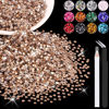 Picture of 5000PCS 3mm Resin Rhinestones in Bulk (Champagne), Bedazzling Flatback Crystals for Crafts DIY Nail Decoration, Gems Charms for Tumbler Shoes Clothing Fabric with Pickup Pen and Tweezers
