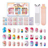 Picture of Modelones Press on Nails for Kids 144Pcs 6 Pack Children Acrylic Fake Nails Pre-glue Full Cover Glitter Gradient Color Rainbow Candy Short False Nail Art Kits Sets Christmas Day Gifts for Kids Girls