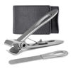 Picture of VOGARB Nail Clippers for Thick Nails Wide Jaw Opening Large Straight Blades Flat Edge Fingernail Toenail Cutter with Nail File Set for Men,Women,Adult,Seniors,Stainless Steel(Flat Edge-S)