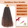 Picture of Goddess Box Braids Crochet Hair With Curly Ends 14 Inch Bohomian Box Braids Crochet Braids 8 Packs 3X Crochet Braids Synthetic Braiding Hair Extension for Black Women (14 Inch (Pack of 8), T1B 30)