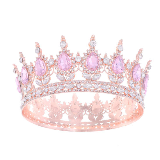 Picture of Feltent Queen Crown for Women Crystal Tiara for Girl Rhinestone Wedding Headband for Bride Hair Accessories for Costume Birthday Party Prom Gifts