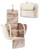 Picture of BAGSMART Toiletry Bag Travel Makeup Bag with Hanging Hook, Cosmetic Bag Make Organizer Case, Large Capacity Water-resistant Organizer for Toiletries Accessories Brushes Sponge, Beige