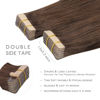 Picture of WENNALIFE Tape in Hair Extensions Human Hair, 20pcs 50g 24 inch Chocolate Brown Remy Hair Extensions Straight Human Hair Tape in Extensions Skin Weft Tape Extensions Human Hair