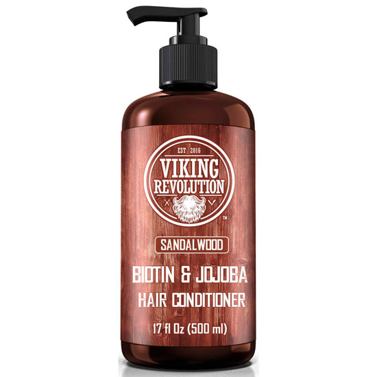 Picture of Viking Revolution Sandalwood Conditioner with Biotin and Jojoba Oil - Mens Conditioner Natural Hair Conditioner for Men with Vitamin B5 (17 Oz)