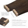 Picture of WENNALIFE Tape in Hair Extensions Human Hair, 20pcs 50g 14 inch Light Dark Brown Remy Hair Extensions Straight Human Hair Tape in Extensions Skin Weft Tape Extensions Human Hair